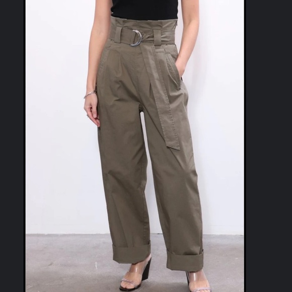 Ganni Chino Belt Pants in Kalamata Size 36 - Picture 1 of 6